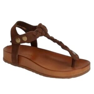 Miz Mooz Jocelyn Braided Leather Thong Brown Sandal EU Size 41 Earthcore; Boho